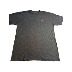 Guy Harvey‎ Original T-Shirt Mens Tee Pirate Skull & Crossbones Gray Teal Med